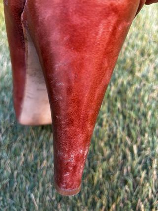 Zapatos de piel marrones peep toe