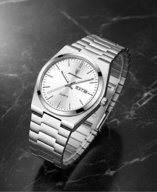 Orologio Uomo Poedagar Argento Bianco Quarzo