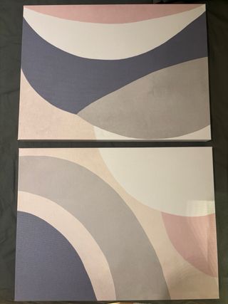 Set di 2 quadri astratti su tela