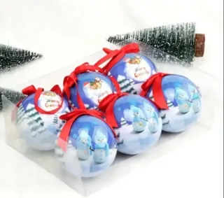 6 Bolas Navideñas Muñeco Nieve 8cm