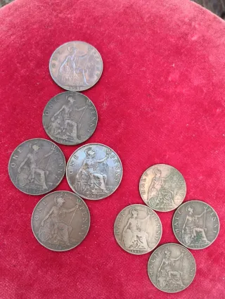 Lotto di monete antiche Penny e Half Penny inglesi