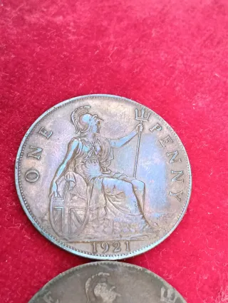 Lotto di monete antiche Penny e Half Penny inglesi