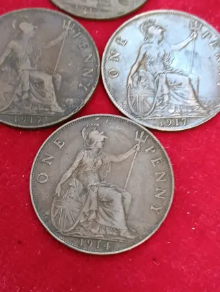 Lotto di monete antiche Penny e Half Penny inglesi