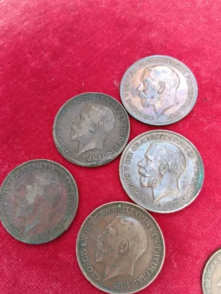 Lotto di monete antiche Penny e Half Penny inglesi