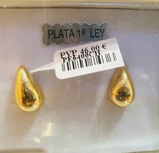 Pendientes Gota Chapado Oro 18k