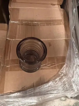 Liquidación Portavelas de cristal gris