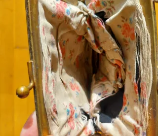 Bolso Vintage Cuentas Azul y Rosa