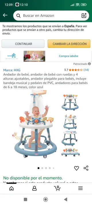Andador bebé con asiento y bandeja