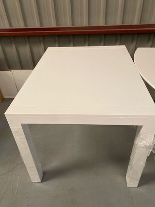 Mesa comedor madera blanca lacada