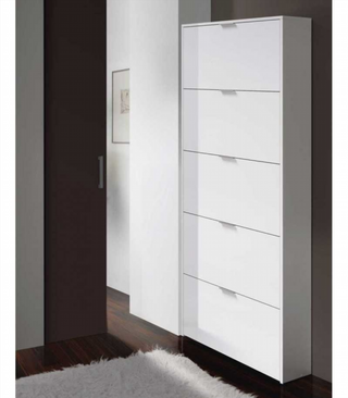 Zapatero Alto 5 Trampones. Blanco Brillo