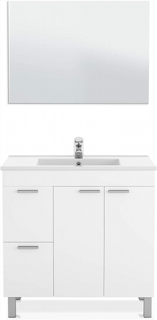 Mueble de Baño, Lavabo y Espejo 2 Puertas y 2 Caj