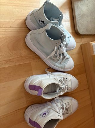 Zapatillas Converse Blancas y Moradas