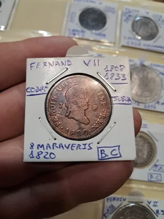 8 Maravedis 1820 Fernando VII Cobre