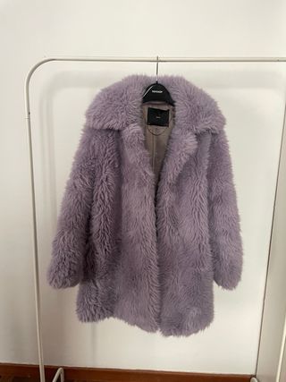 Abrigo pelo lila MANGO