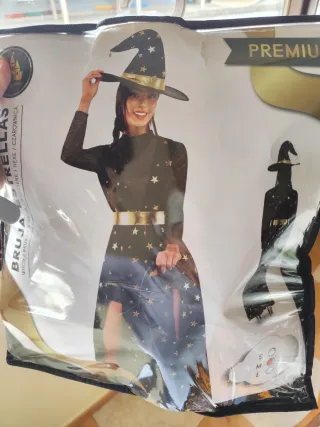 Disfraz de bruja estrellas, talla M