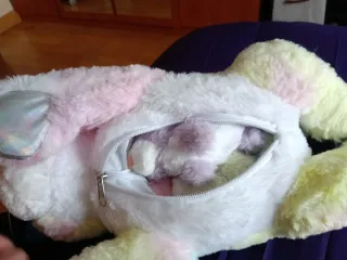 Peluche gato unicornio con 4 bebés