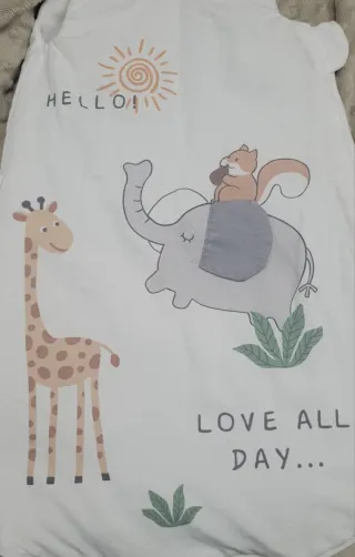 Saco dormir bebé 0-6 meses elefante jirafa