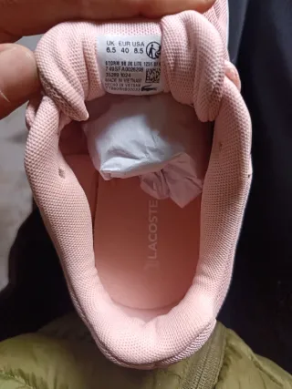 Zapatillas Lacoste Talla 40 Rosa y Blanco