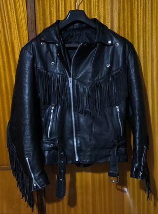Chaqueta de cuero gruesa con flecos T50