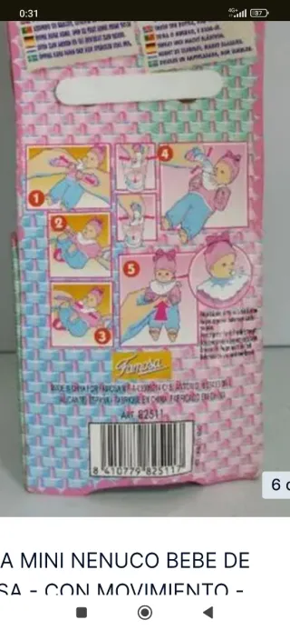 Muñeco Mini Nenuco antiguo,Movimientos y Pompitas