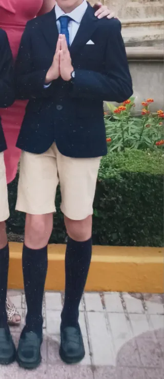 Traje comunión/eventos niño azul y beige