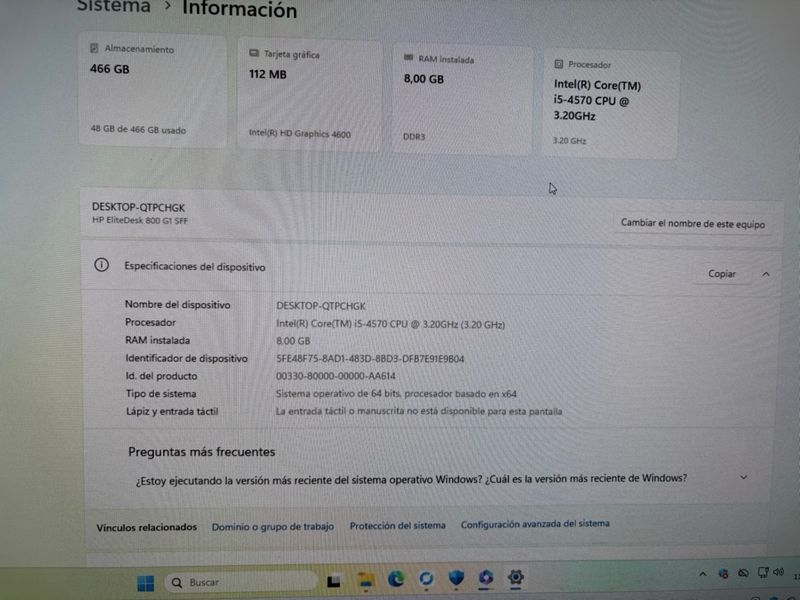 Ordenador HP EliteDesk Negro/Gris afbeelding 3