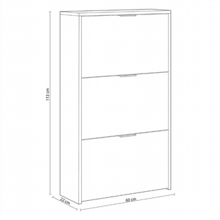 Zapatero 3 Trampones. Blanco Brillo y Roble