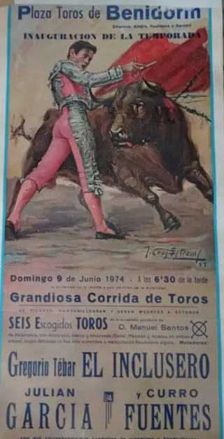 Cartel Corrida de Toros Benidorm 1974