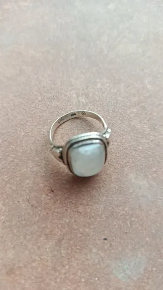 Anillo Plata 925 Piedra Luna Talla 17.6mm