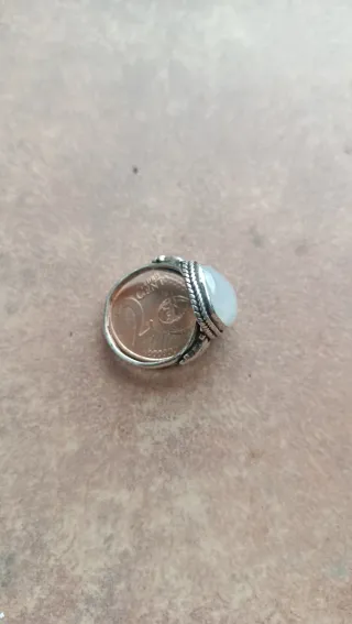 Anillo Plata 925 Piedra Luna Talla 17.6mm