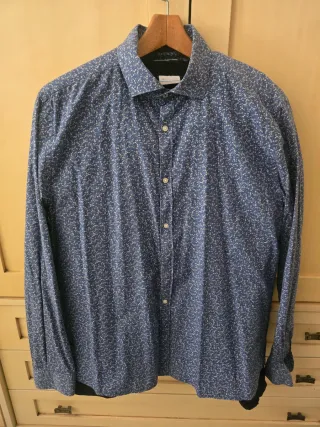 Camisa Pedro del Hierro azul estampada