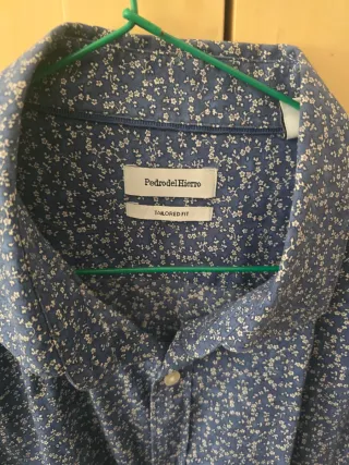 Camisa Pedro del Hierro azul estampada