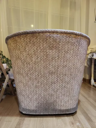 Conjunto 3+2 sofás vintage tela y madera