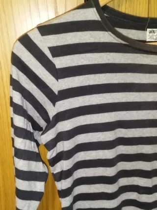 Camisa Rayas Marinas y Gris Fabricada en Portugal