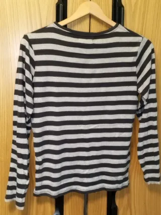 Camisa Rayas Marinas y Gris Fabricada en Portugal