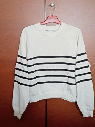 Jersey Bershka rayas blanco y negro mujer