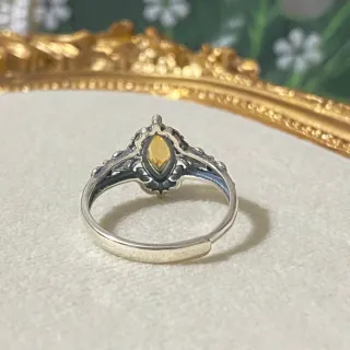Anillo Plata Citrino Natural Marquise
