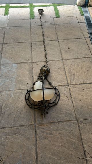 Lámpara colgante latón y cristal