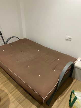 Sofá Cama Marrón y Gris