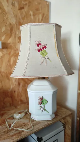 Conjuntos de 2 lámparas pintadas a mano y bordadas