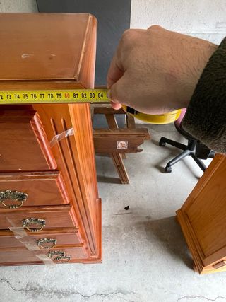 Cómoda de madera con 6 cajones