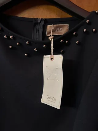 Abito blu navy con perle tg. 44