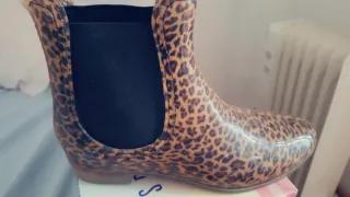 Botas de lluvia con estampado de leopardo