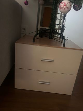 Cajonera pequeña 2 cajones madera