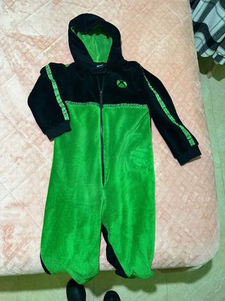 Pijama Enterizo Xbox Negro y Verde