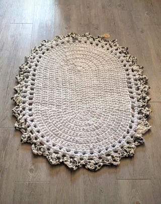 Alfombra Ovalada Tejida Artesanal