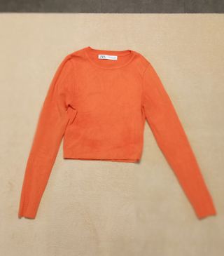 Top corto Zara naranja