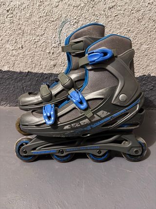 Patines en línea grises y azules talla 43-44