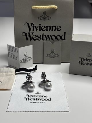 Pendientes Vivienne Westwood Saturno Plateados