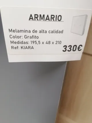 Armario 4 puertas madera y gris